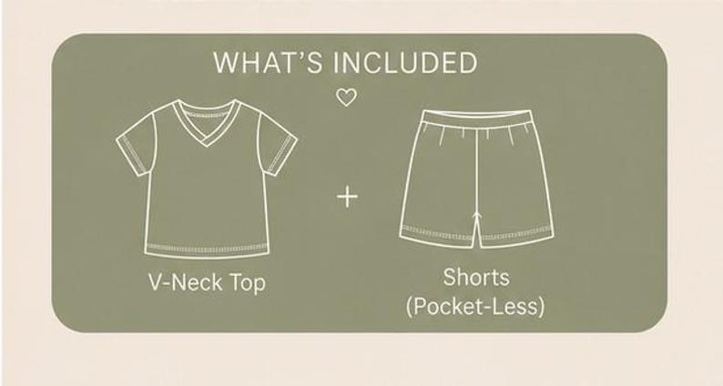 Kids Top & Shorts Sewing Pattern PDF | Toddler Outfit Pattern | Easy Beginner Sewing Pattern | Summer Tow Piece Set | Sizes 1-10 Years
