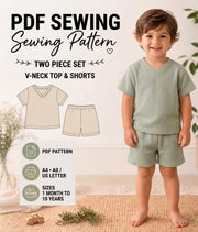 Kids Top & Shorts Sewing Pattern PDF | Toddler Outfit Pattern | Easy Beginner Sewing Pattern | Summer Tow Piece Set | Sizes 1-10 Years
