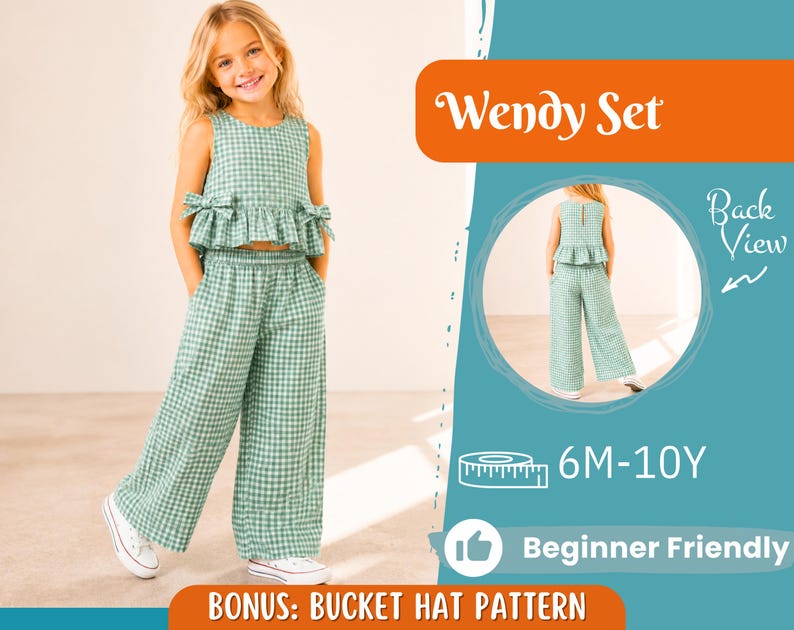 Top and Pants Pattern for Kids, Top Pattern, Kids Pattern, PDF Pattern, Beginner Pattern, Sewing Pattern Toddlers, Pants Pattern