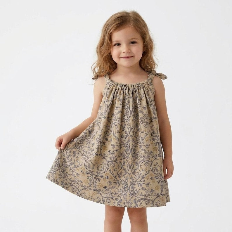 Yoke Dress PDF Sewing Pattern | Toddler Dress Pattern Sizes 2T-6T | Girls Summer Dress Pattern | Kids Cottagecore Sundress