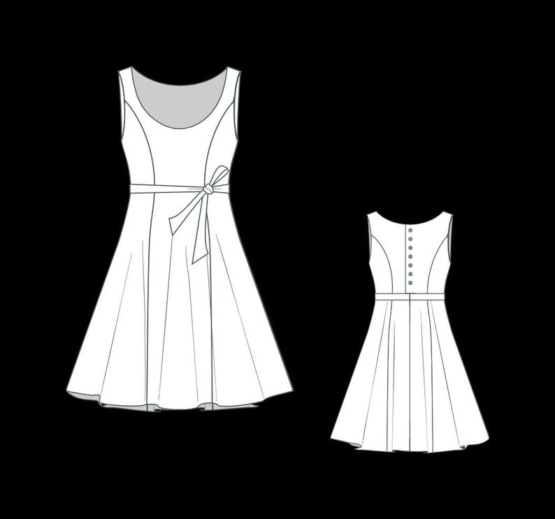 Girls Sundress Sewing Pattern, Twirl Dress for Kids, Summer Outfit PDF, Ages 2-16