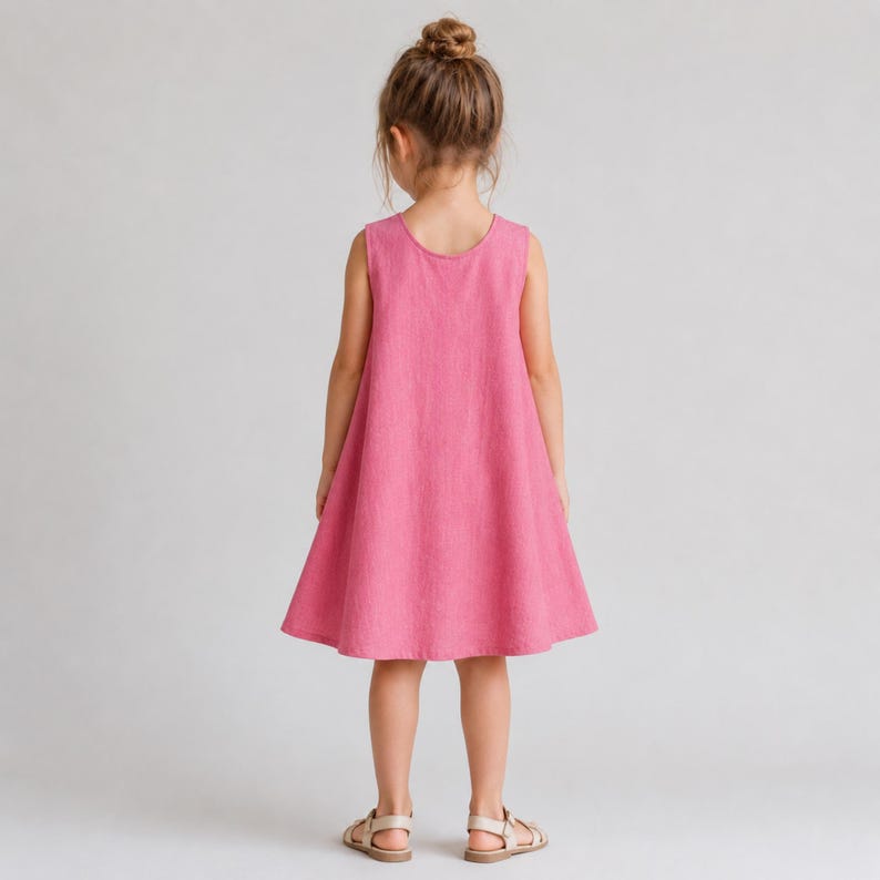 Kids Tent Dress Sewing Pattern, Girls Linen Dress Toddlers, Summer, 2Y-16Y