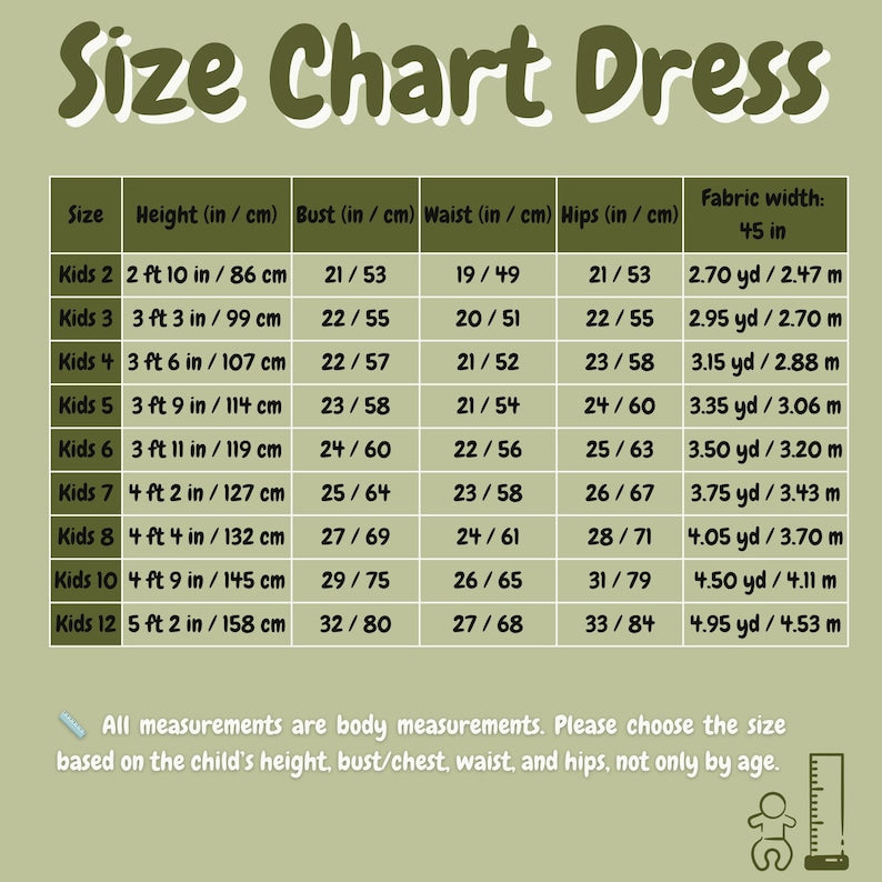 Kids Tent Dress Sewing Pattern, Girls Linen Dress Toddlers, Summer, 2Y-16Y