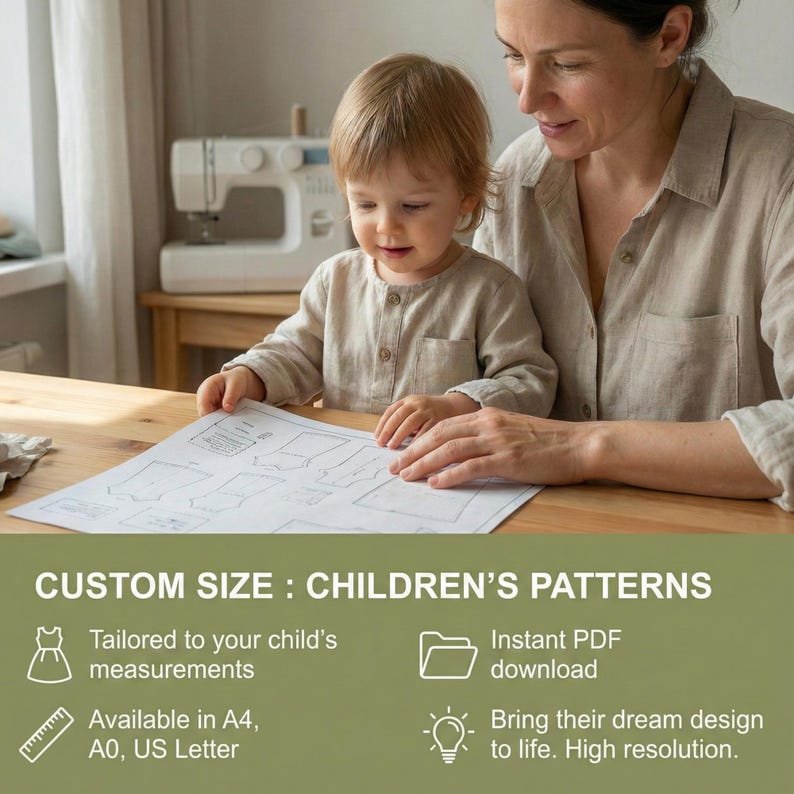 Kids Tent Dress Sewing Pattern, Girls Linen Dress Toddlers, Summer, 2Y-16Y